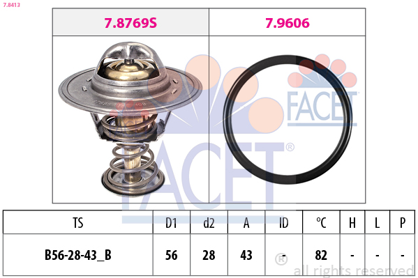 FACET Termosztát+tömítés 7.8413_FACET