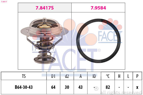 FACET Termosztát+tömítés 7.8417_FACET