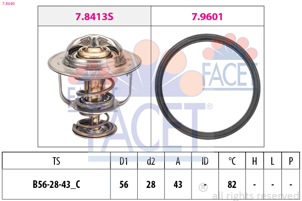 FACET Termosztát+tömítés 7.8640_FACET