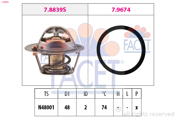 FACET Termosztát+O gyűrű 7.8839_FACET