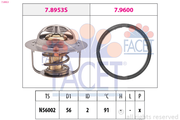 FACET Termosztát+O gyűrű 7.8953_FACET