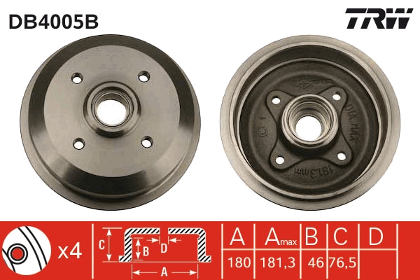 TRW Fékdob DB4005B_TRW