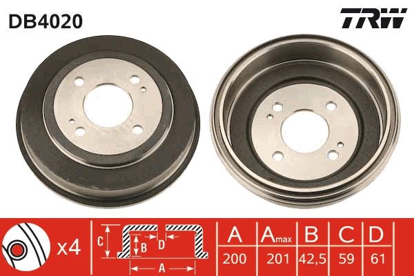 TRW Fékdob DB4020_TRW