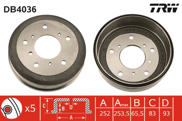 TRW Fékdob DB4036_TRW