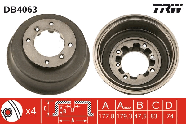 TRW Fékdob DB4063_TRW