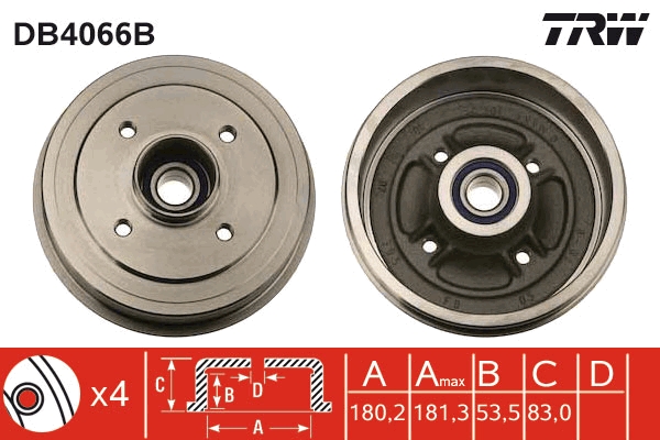 TRW Fékdob DB4066B_TRW