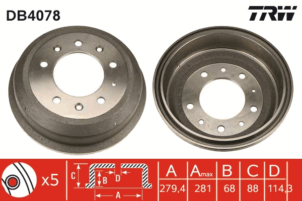 TRW Fékdob DB4078_TRW