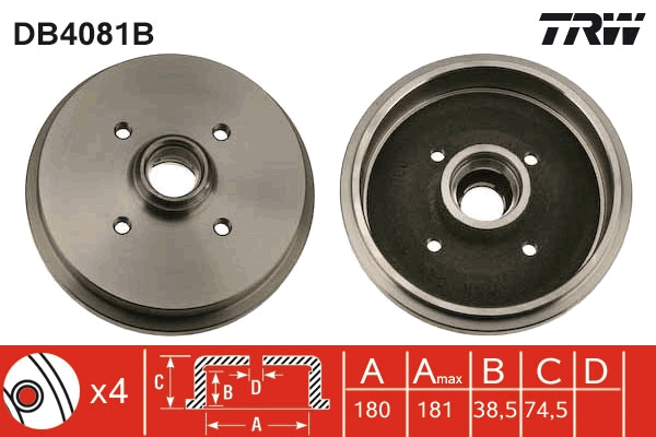 TRW Fékdob DB4081B_TRW