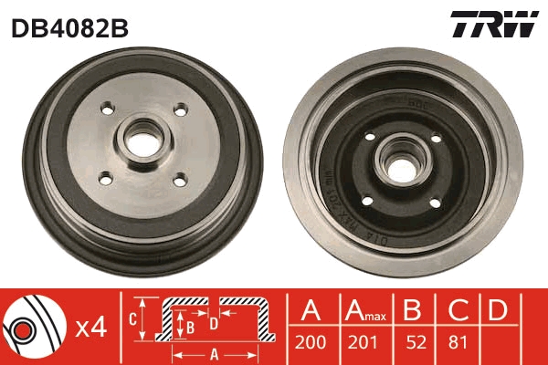 TRW Fékdob DB4082B_TRW