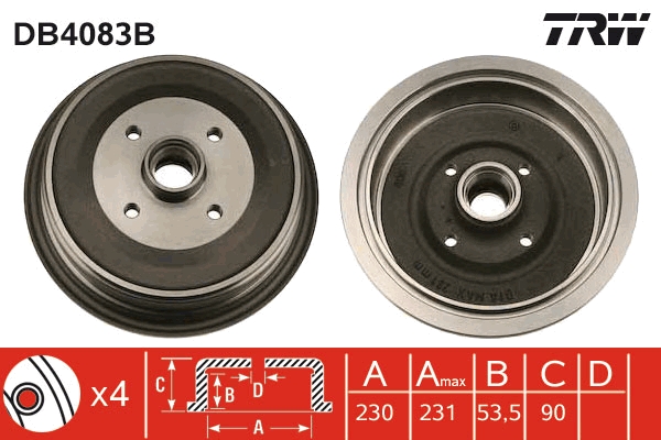 TRW Fékdob DB4083B_TRW