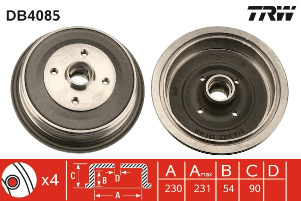 TRW Fékdob DB4085_TRW