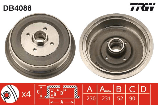 TRW Fékdob DB4088_TRW