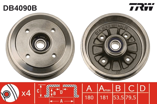 TRW Fékdob DB4090B_TRW