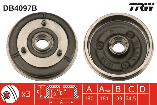 TRW Fékdob DB4097B_TRW