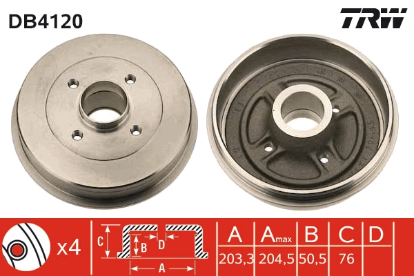 TRW Fékdob DB4120_TRW