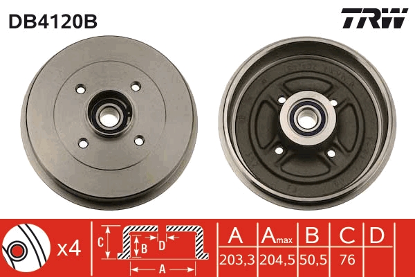 TRW Fékdob DB4120B_TRW