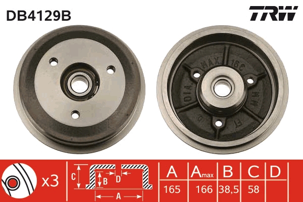 TRW Fékdob DB4129B_TRW