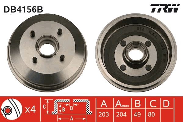 TRW Fékdob DB4156B_TRW