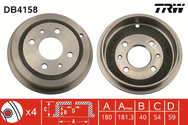 TRW Fékdob DB4158_TRW