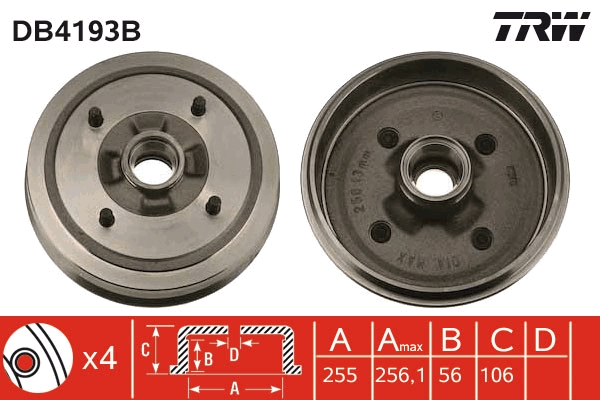 TRW Fékdob DB4193B_TRW