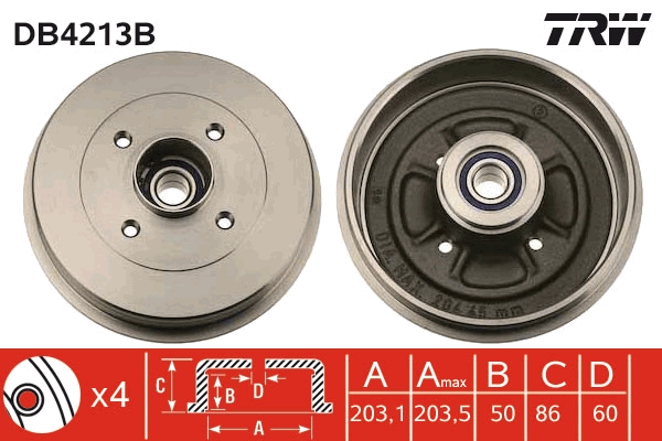 TRW Fékdob DB4213B_TRW