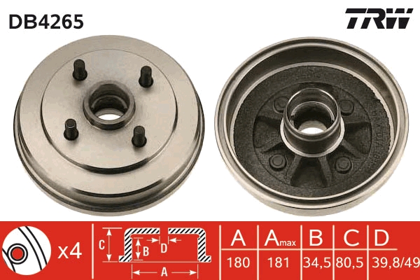 TRW Fékdob DB4265_TRW