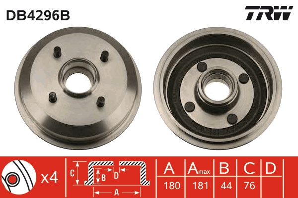 TRW Fékdob DB4296B_TRW