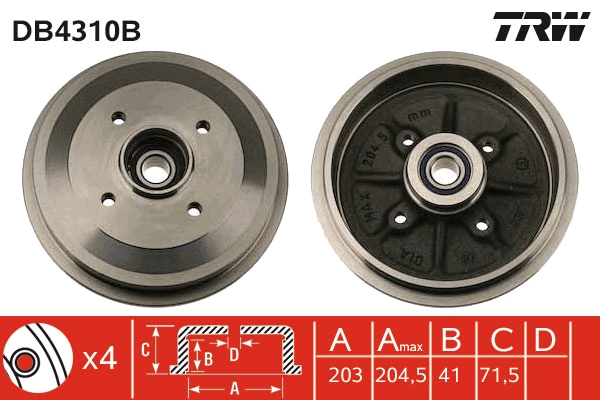 TRW Fékdob DB4310B_TRW