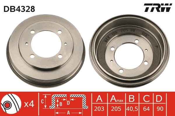 TRW Fékdob DB4328_TRW