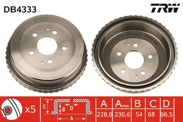 TRW Fékdob DB4333_TRW