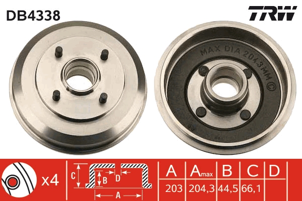 TRW Fékdob DB4338_TRW