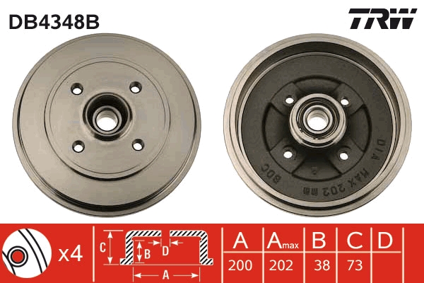 TRW Fékdob DB4348B_TRW