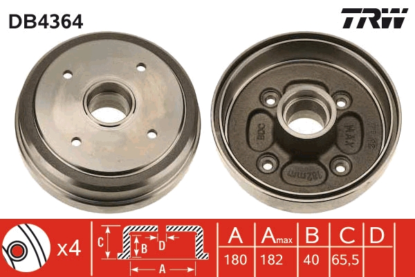 TRW Fékdob DB4364_TRW