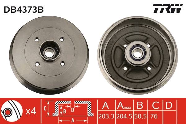 TRW Fékdob DB4373B_TRW