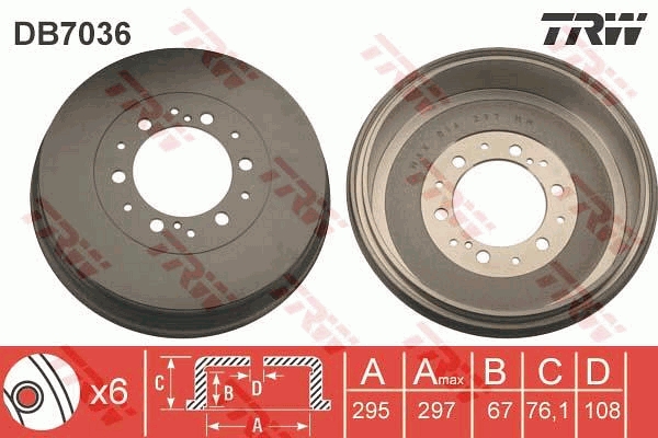 TRW Fékdob DB7036_TRW