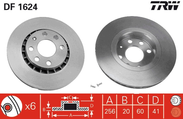 TRW Első féktárcsa DF1624_TRW