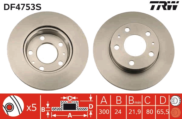 TRW Első féktárcsa DF4753S_TRW