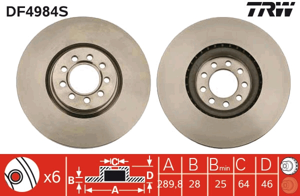 TRW Első féktárcsa DF4984S_TRW