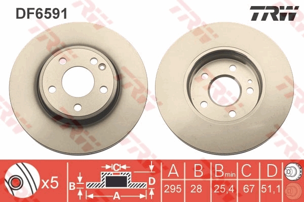 TRW Első féktárcsa DF6591_TRW