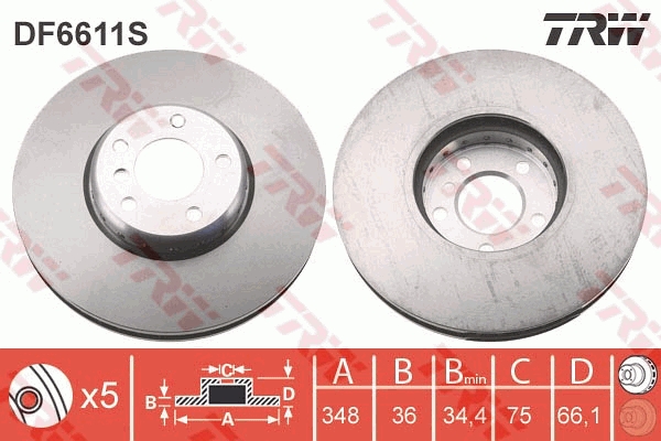 TRW Első féktárcsa DF6611S_TRW