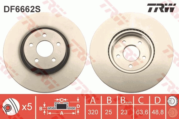 TRW Első féktárcsa DF6662S_TRW