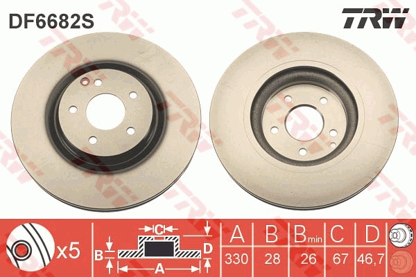 TRW Első féktárcsa DF6682S_TRW