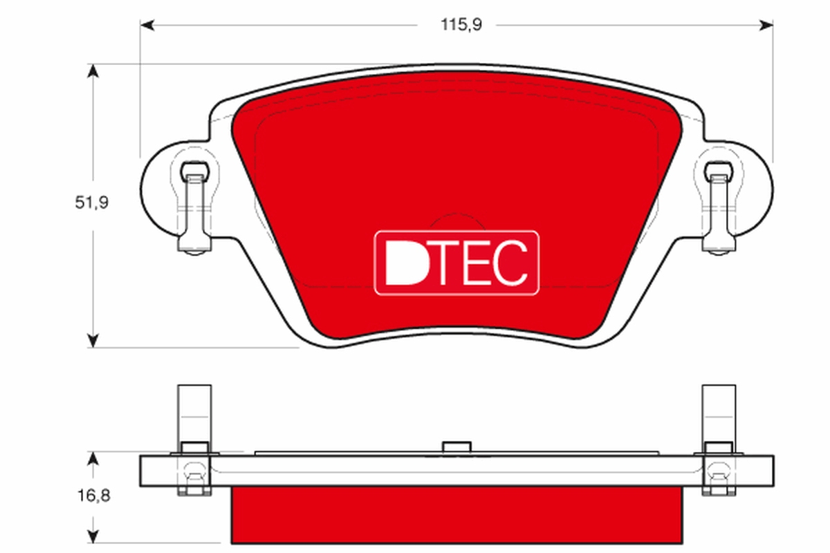 TRW Hátsó fékbetét GDB1525DTE_TRW