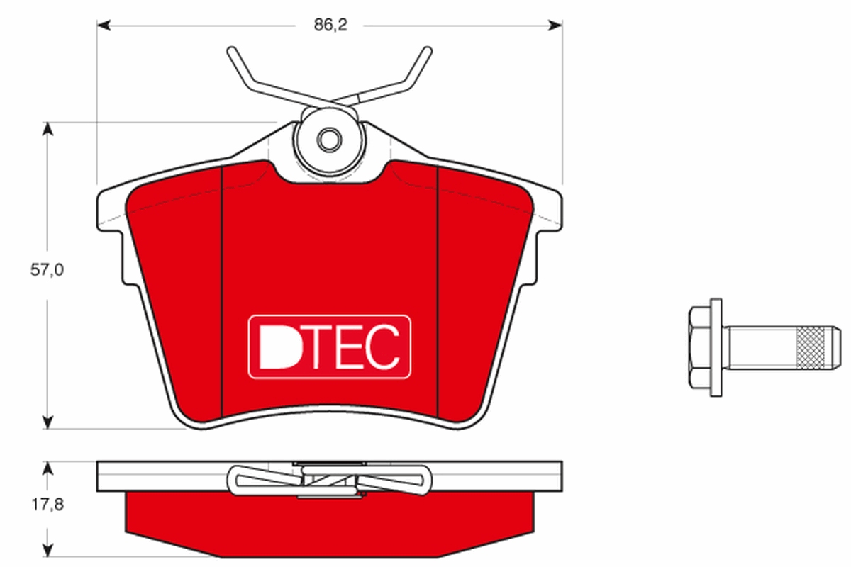 TRW Hátsó fékbetét GDB1596DTE_TRW