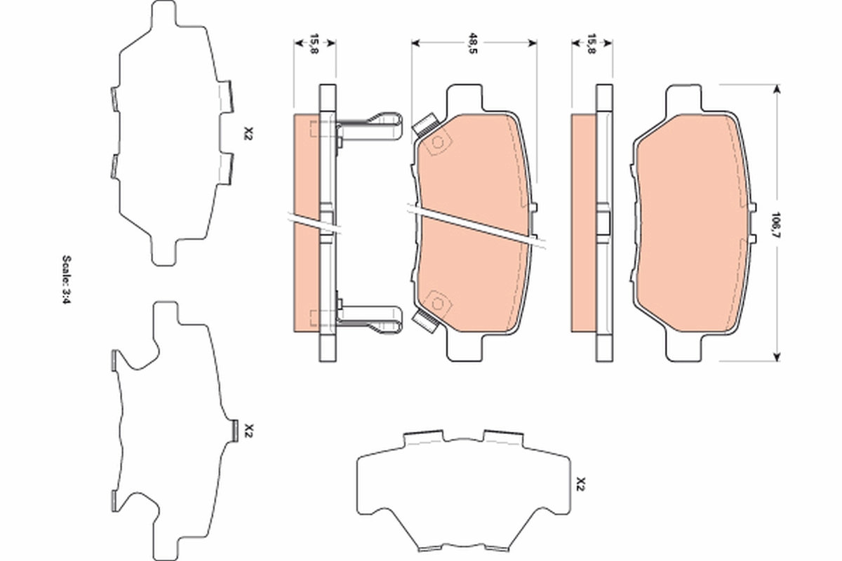 TRW Hátsó fékbetét GDB3512_TRW