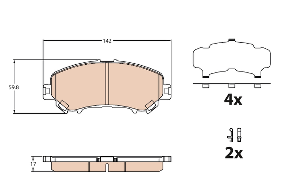 TRW Fékbetét, mind GDB3631_TRW