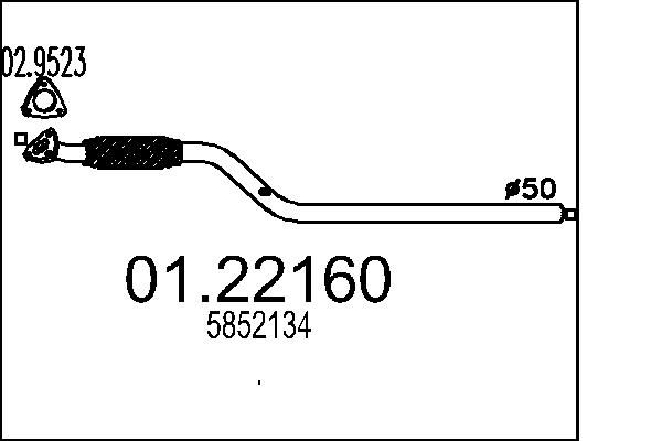 MTS Kipufogócső 01.22160_MTS