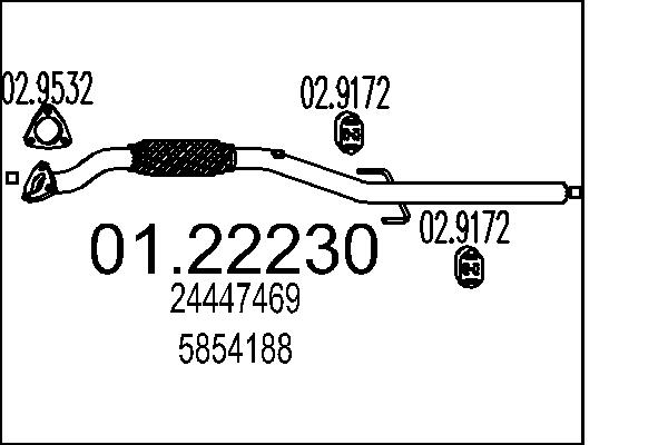 MTS Kipufogócső 01.22230_MTS