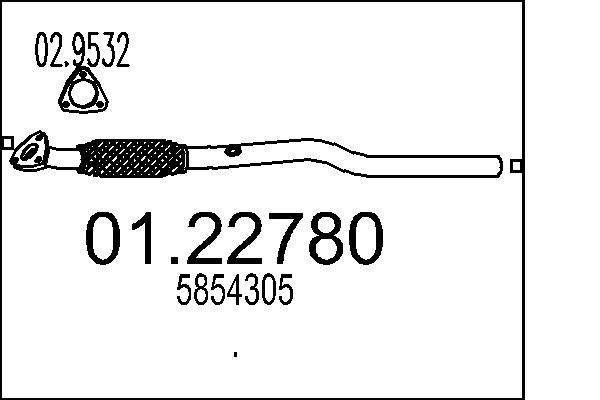 MTS Kipufogócső 01.22780_MTS