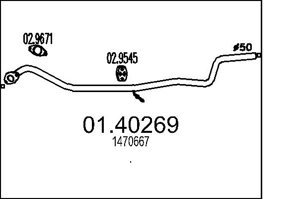 MTS Kipufogócső 01.40269_MTS